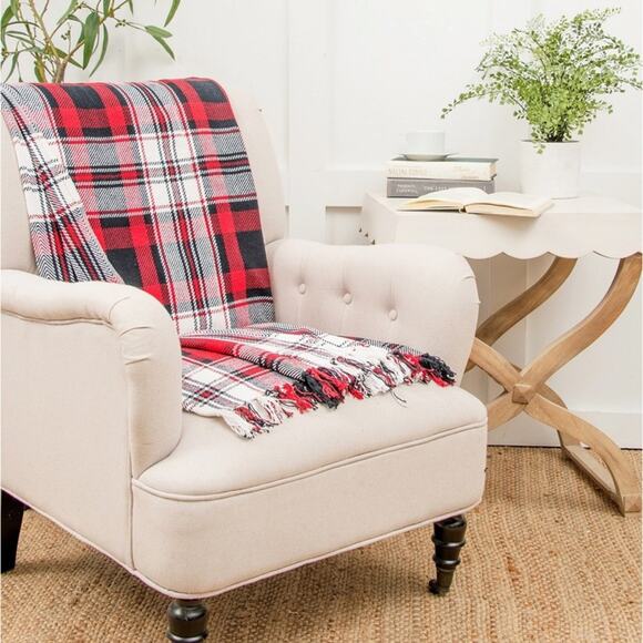 New In Package C And F Home Plaid Fringed Fireside Throw 50X60” - Picture 3 of 9